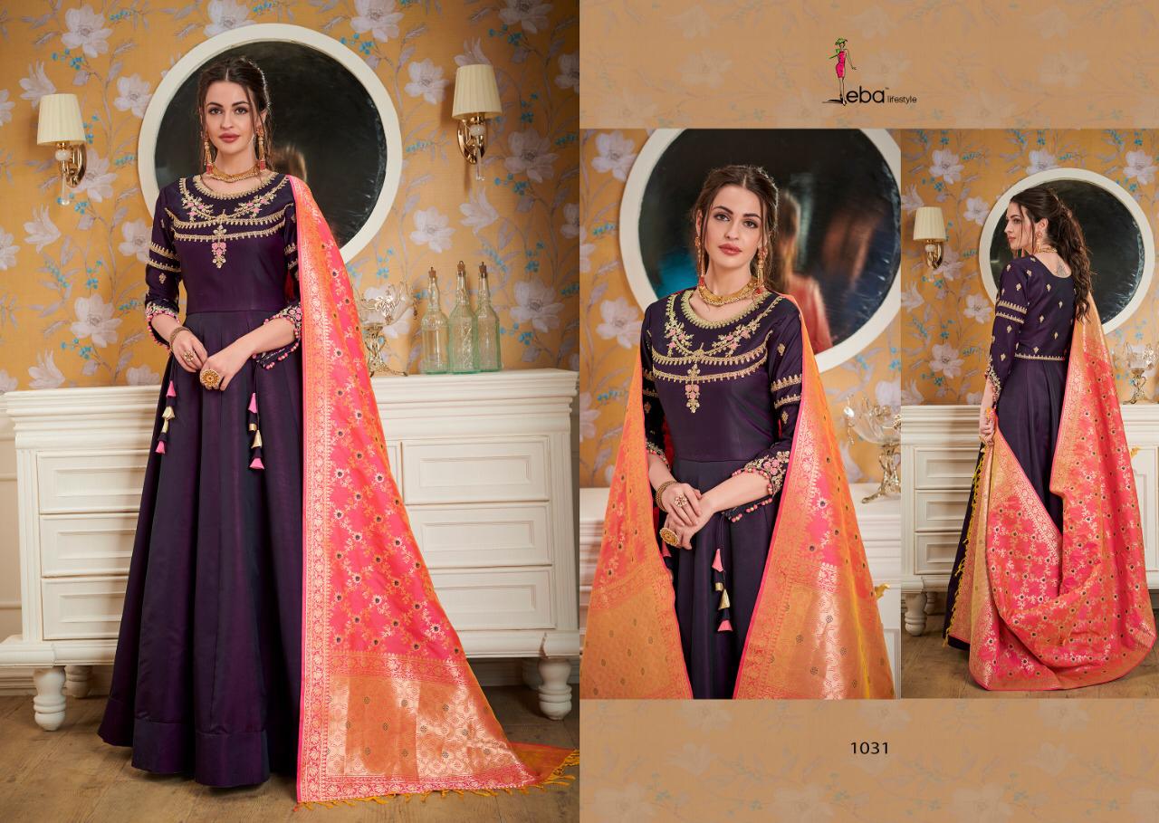 Banaras Vol 2 By Eba Lifestyle Readymade Gown With Dupatta Collection Banaras Vol 2 By Eba Lifestyle Readymade Gown With Dupatta Collection